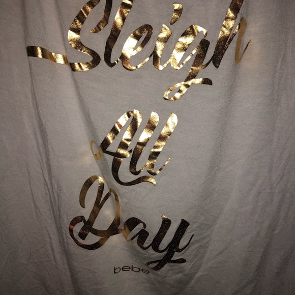 Bebe white & gold “Sleigh all day” holiday shirt - Picture 4 of 6